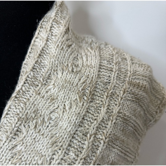 Its Our Time Beige Sleeveless Knit Front Open Women's Cardigan (Medium) - Picture 3 of 8